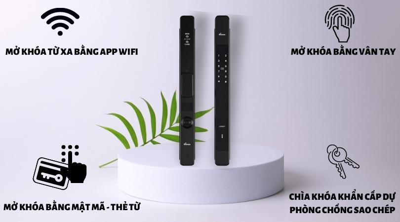 Khóa điện tử Demax SL801 BL APP Wifi đa dạng cách mở khóa